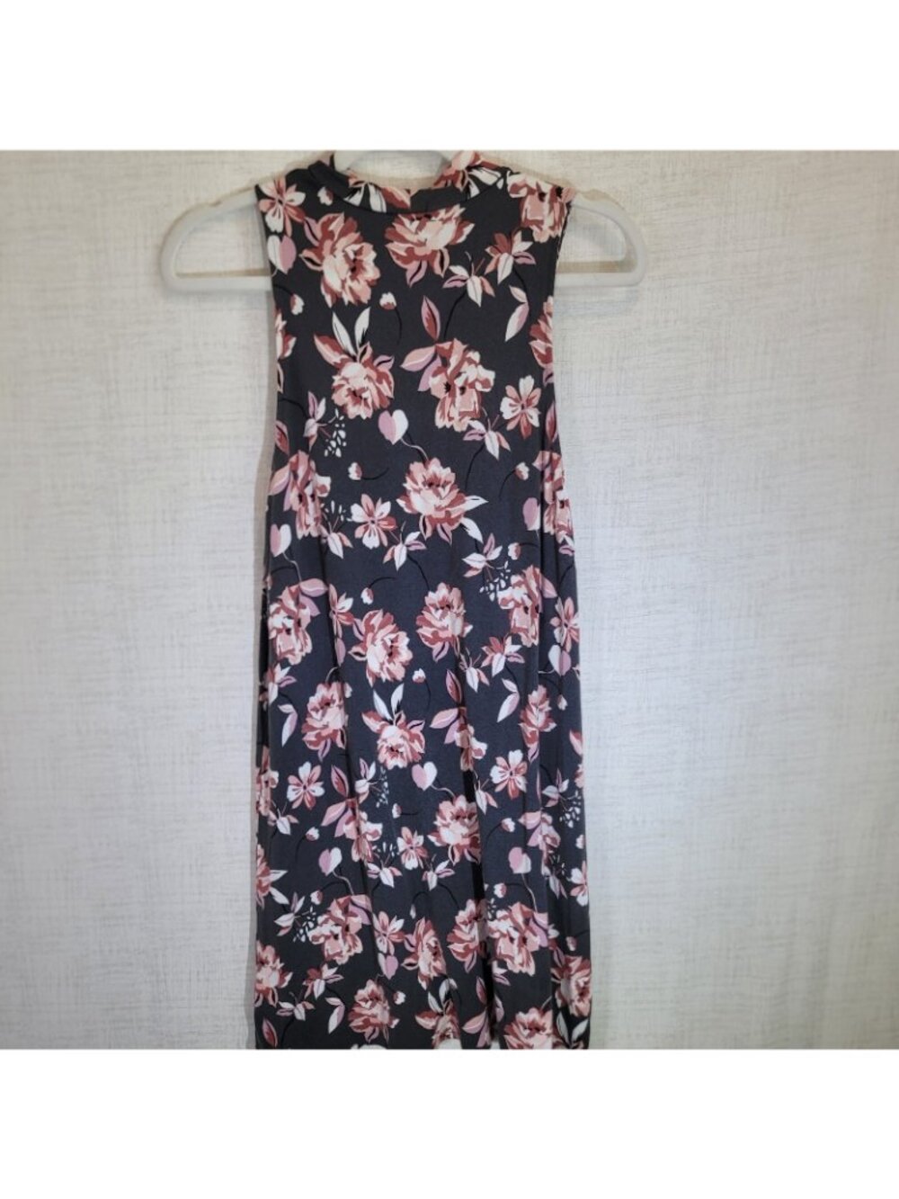 Aeropostale Midi Dress Womens Small Black Floral Sleeveless Casual Spring - Picture 2 of 7
